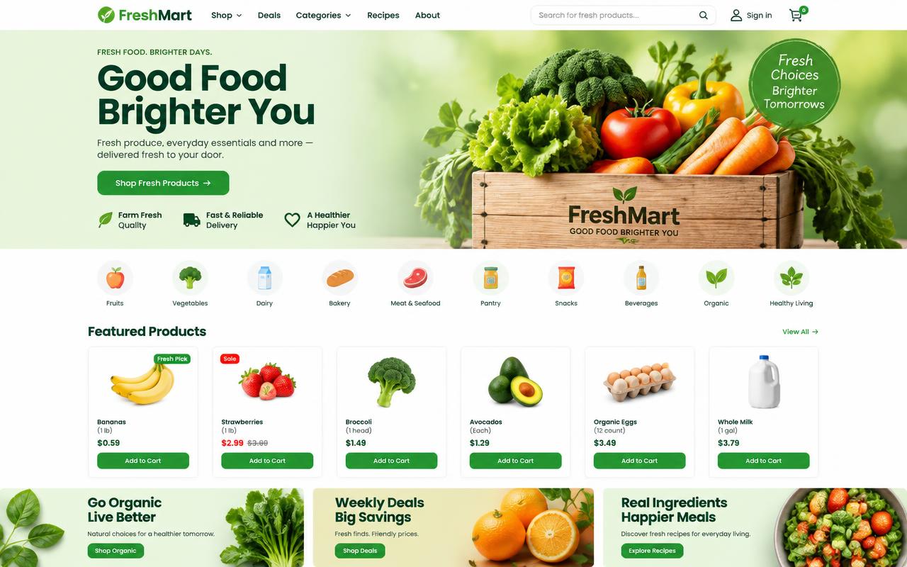 FreshMart website preview